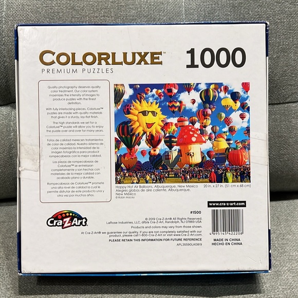 CraZArt Happy Hot Air Balloon Albuquerque NM 1000 pcs jigsaw puzzle SALE🔴3/$25! - Picture 2 of 3